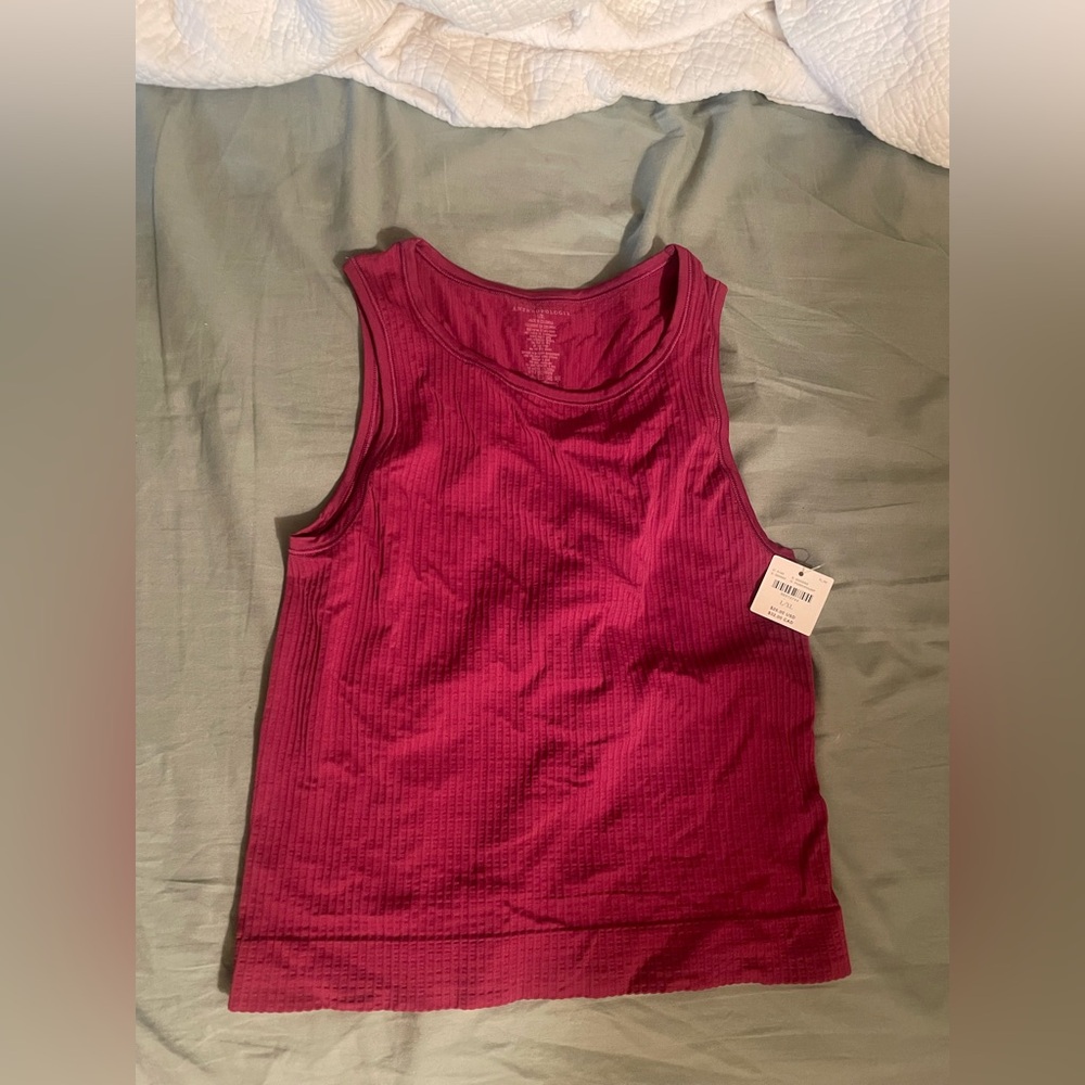Anthropologie Pink Sleeveless Crop Tank Top